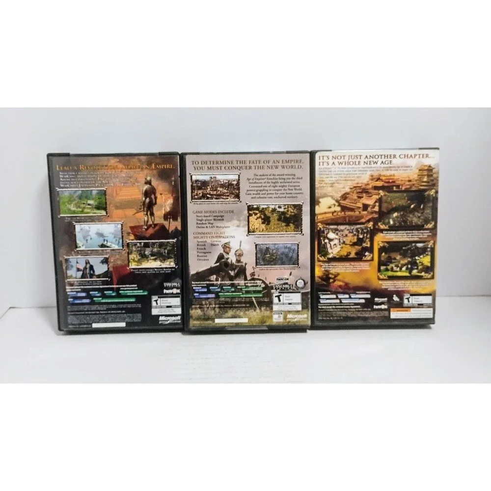 MICROSOFT GAME STUDIOS AGE OF EMPIRES III PC GAME LOT W 2 EXPANSION PACKS & KEYS